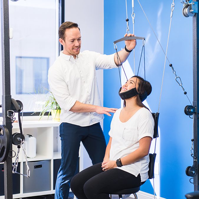 Dr-Tyler-Corrective-Care-Patient Newport Beach Cervical Traction